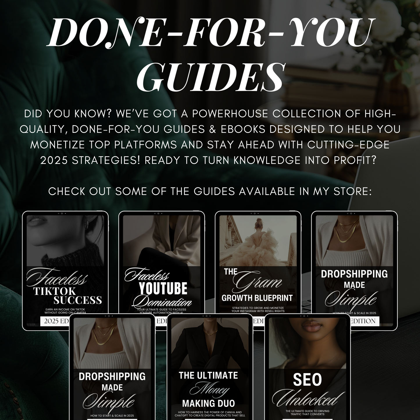 Emerald Radiance: High-End Green & Gold Stock Photo Bundle for Sophisticated Content Creators & Entrepreneurs