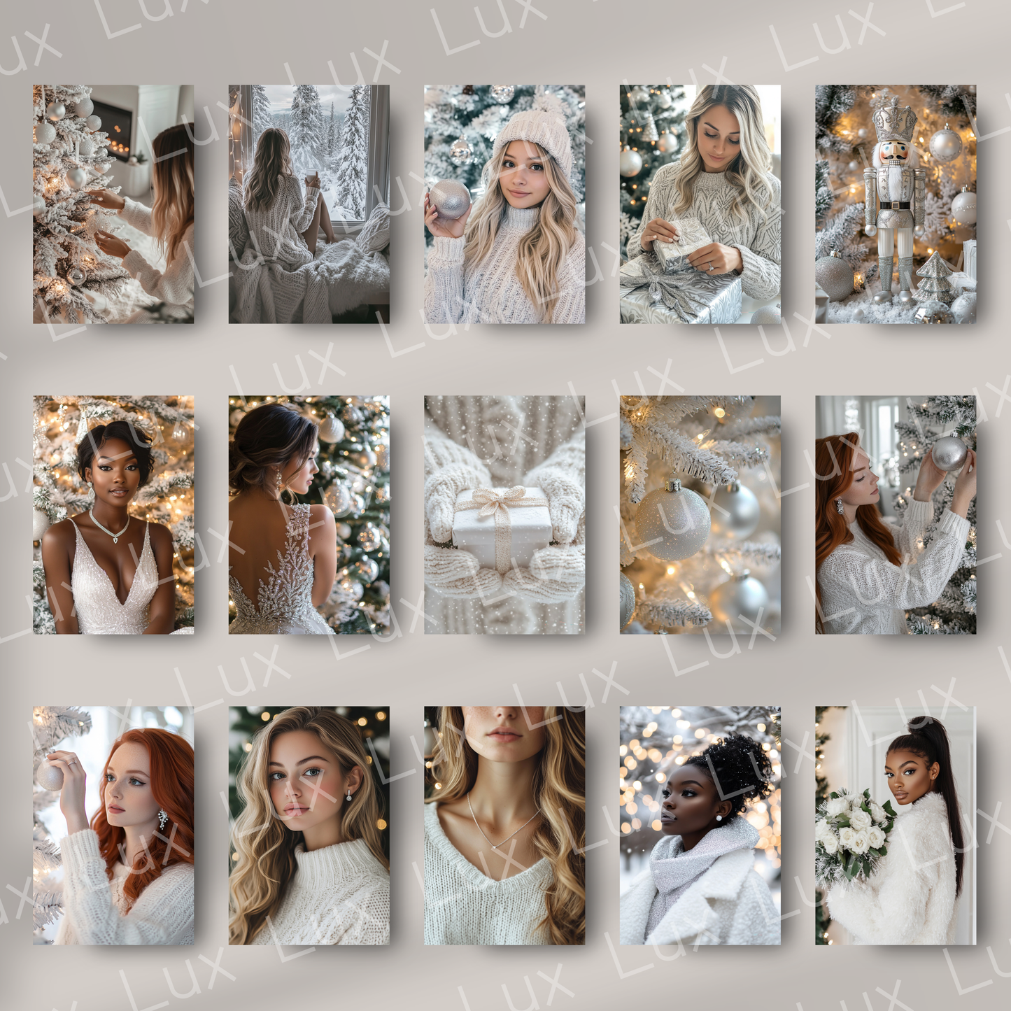 Glacial Tranquility: 100 Elegant White & Silver Christmas Stock Photos for Timeless Holiday Branding