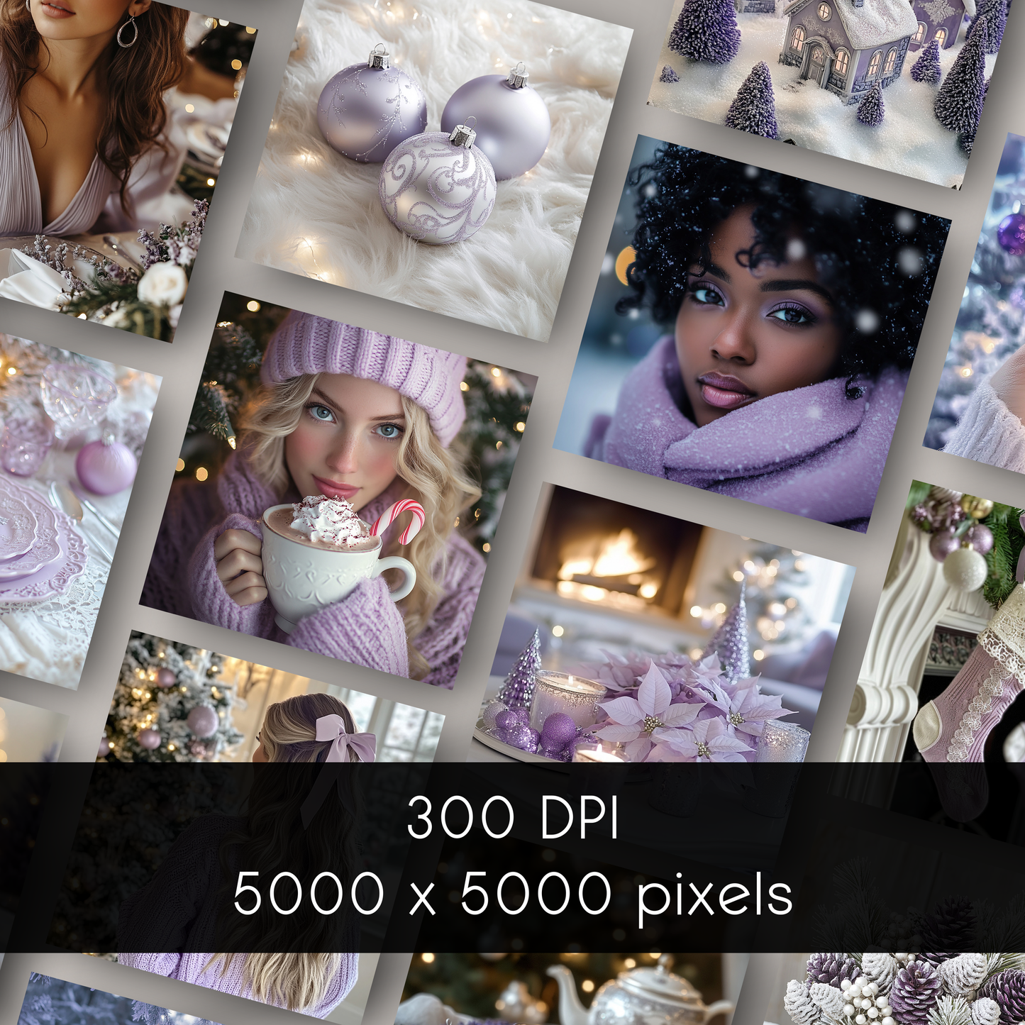 Frosted Lavender Christmas: Serene 100 Holiday Stock Photos for Bloggers, Influencers & Stylish Brands