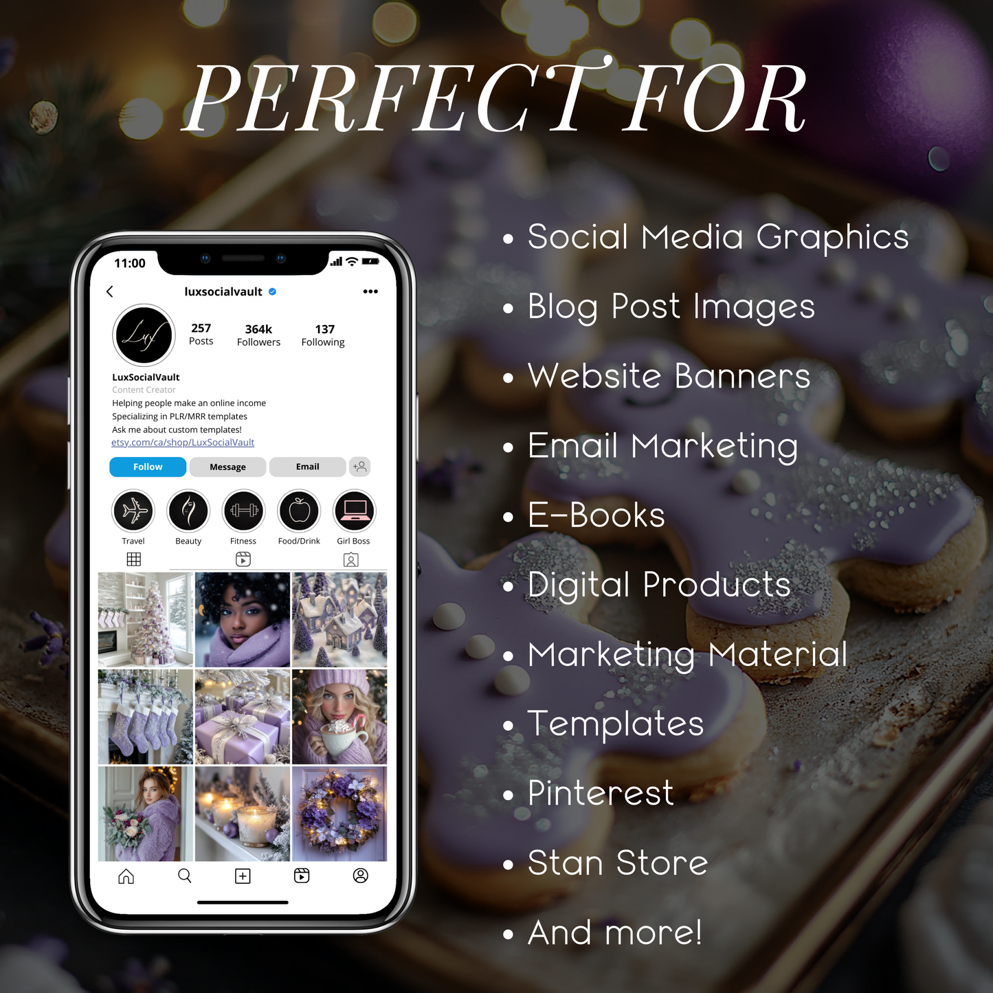 Frosted Lavender Christmas: Serene 100 Holiday Stock Photos for Bloggers, Influencers & Stylish Brands