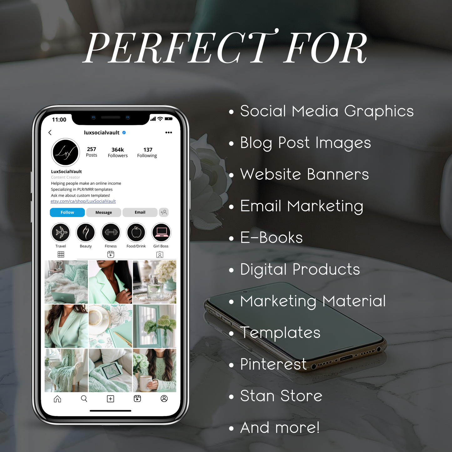 Mint Mode – 45 Mint Work from Home Stock Photos for Bloggers, Coaches & Content Creators | Feminine Flat Lay & Office Aesthetic Bundle
