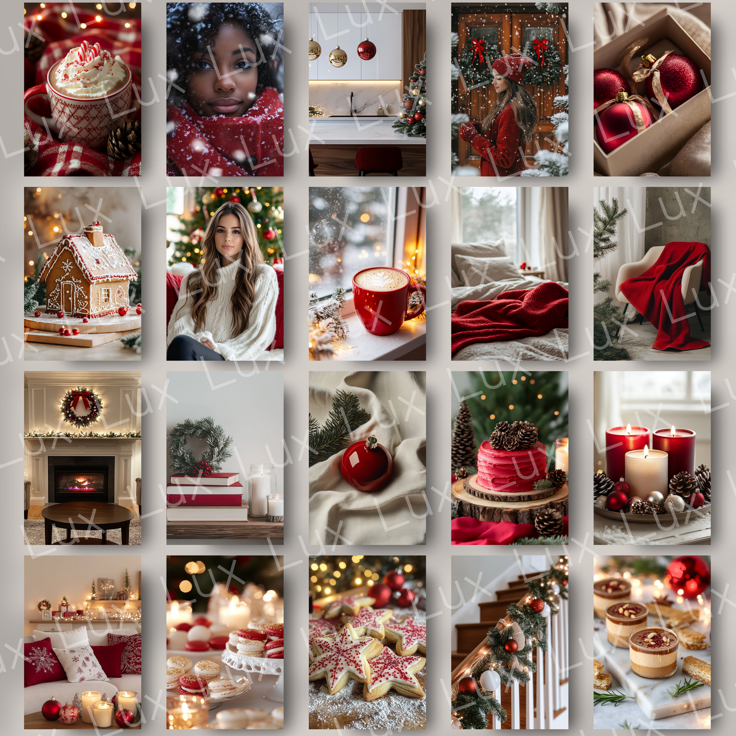 The Scarlet Glow Christmas Collection: 100 Festive Red Stock Photos to Spark Holiday Magic in Your Brand