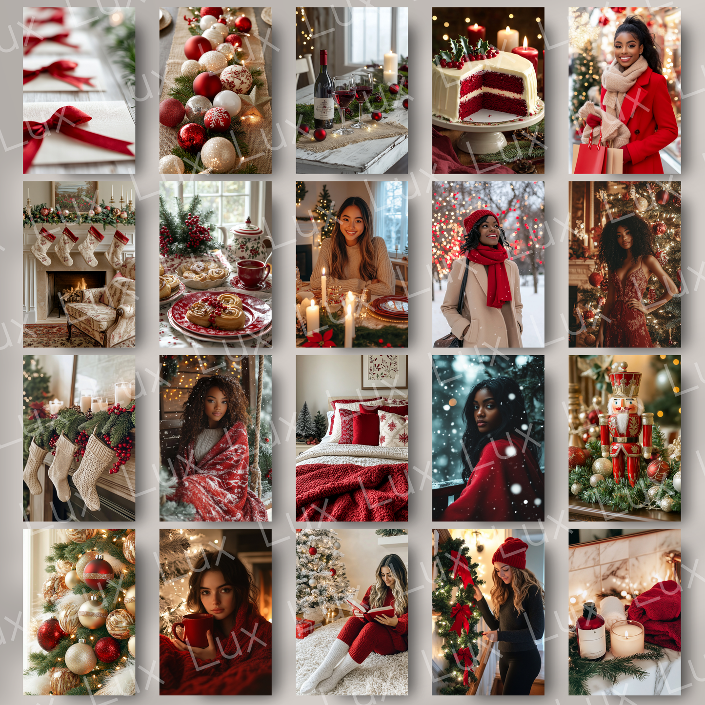 The Scarlet Glow Christmas Collection: 100 Festive Red Stock Photos to Spark Holiday Magic in Your Brand