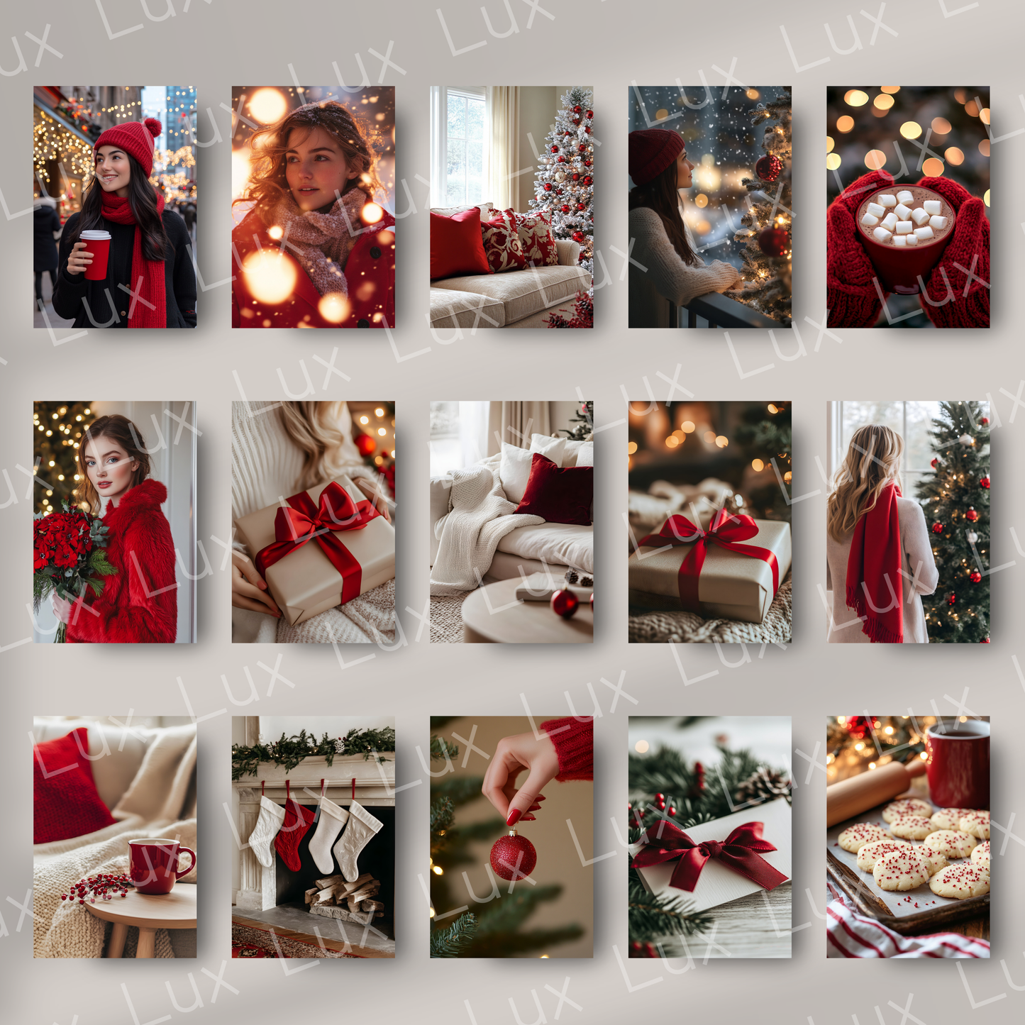 The Scarlet Glow Christmas Collection: 100 Festive Red Stock Photos to Spark Holiday Magic in Your Brand