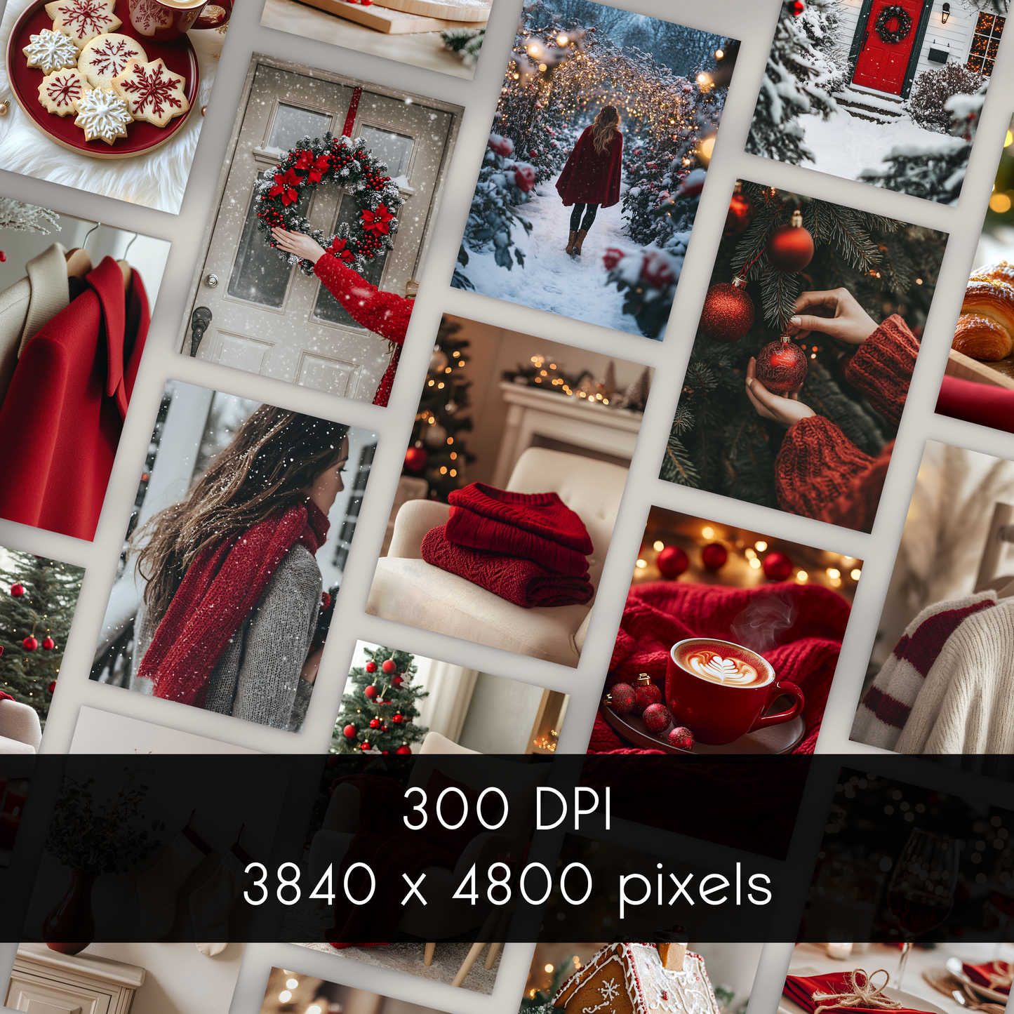 The Scarlet Glow Christmas Collection: 100 Festive Red Stock Photos to Spark Holiday Magic in Your Brand