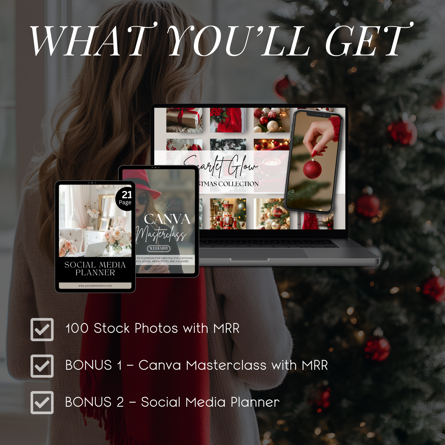 The Scarlet Glow Christmas Collection: 100 Festive Red Stock Photos to Spark Holiday Magic in Your Brand