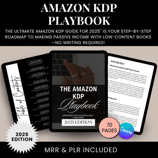 Unlock the secrets to passive income with the Amazon KDP Playbook! This comprehensive guide is your step-by-step blueprint to creating, publishing, and profiting from low-content and medium-content books in 2025—no writing required. Perfect for beginners and those ready to scale their KDP business.