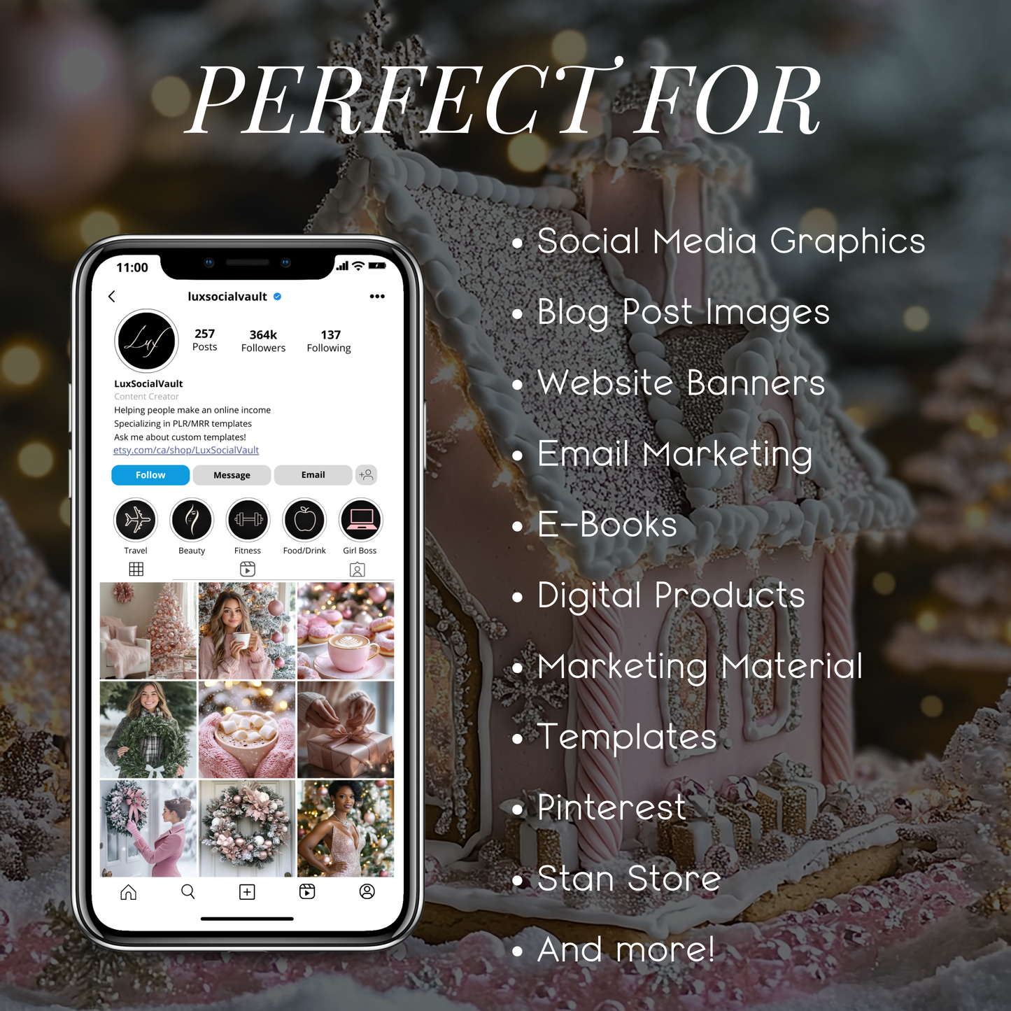 Blush Frost Christmas: 100 Elegant Holiday Stock Photos in Soft Pink Tones for Modern Brands & Creators