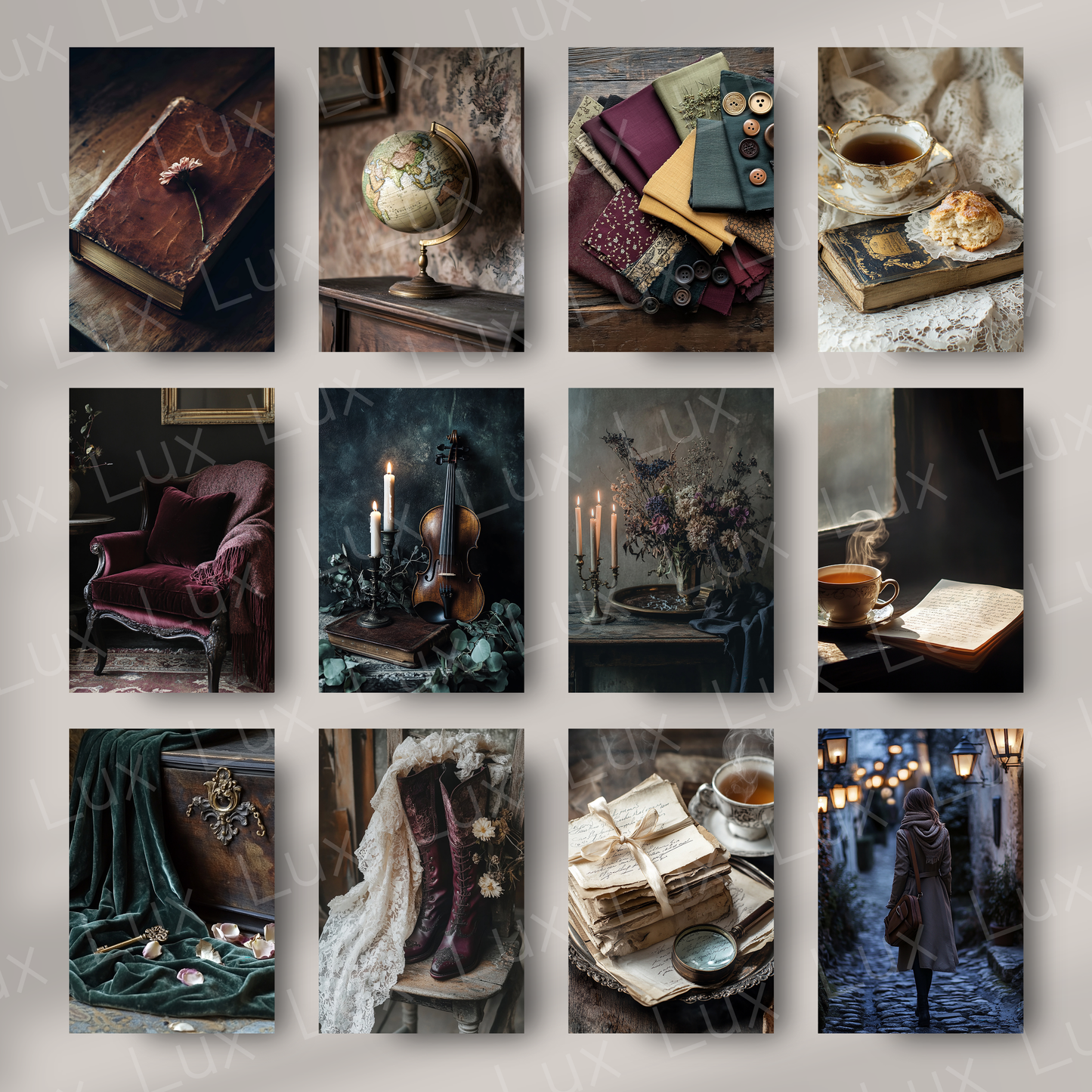 Scholarly Whispers: A 45-Image Dark Academia Stock Photo Collection for Writers, Creators & Aesthetic Brands