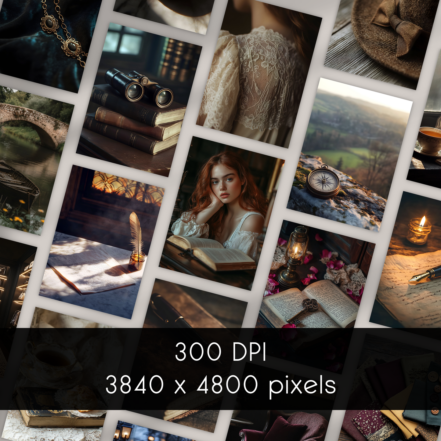 Scholarly Whispers: A 45-Image Dark Academia Stock Photo Collection for Writers, Creators & Aesthetic Brands