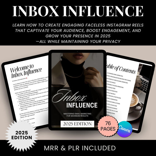 Unlock the power of email marketing with Inbox Influence: The Ultimate Guide to Mastering Email Marketing in 2025. This comprehensive ebook reveals the latest strategies, tips, and tools to help you create high-converting email campaigns that engage and grow your audience. Perfect for entrepreneurs, bloggers, and marketers looking to elevate their email marketing game!