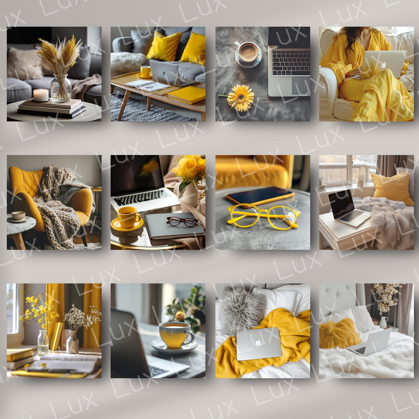 Lemon Glow: Stylish Work-from-Home Stock Photos for Creators Who Love Calm Tones with a Pop of Energy