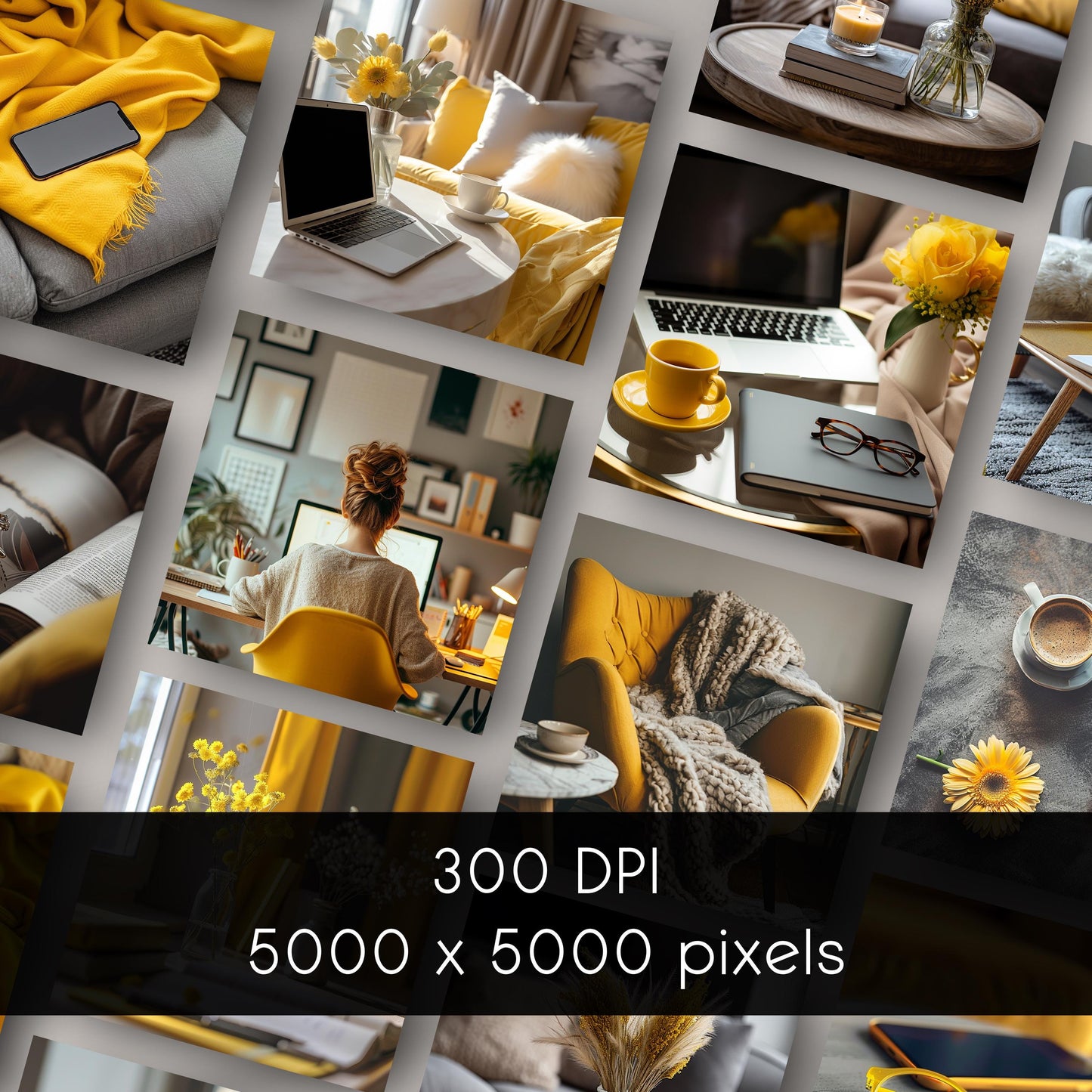 Lemon Glow: Stylish Work-from-Home Stock Photos for Creators Who Love Calm Tones with a Pop of Energy