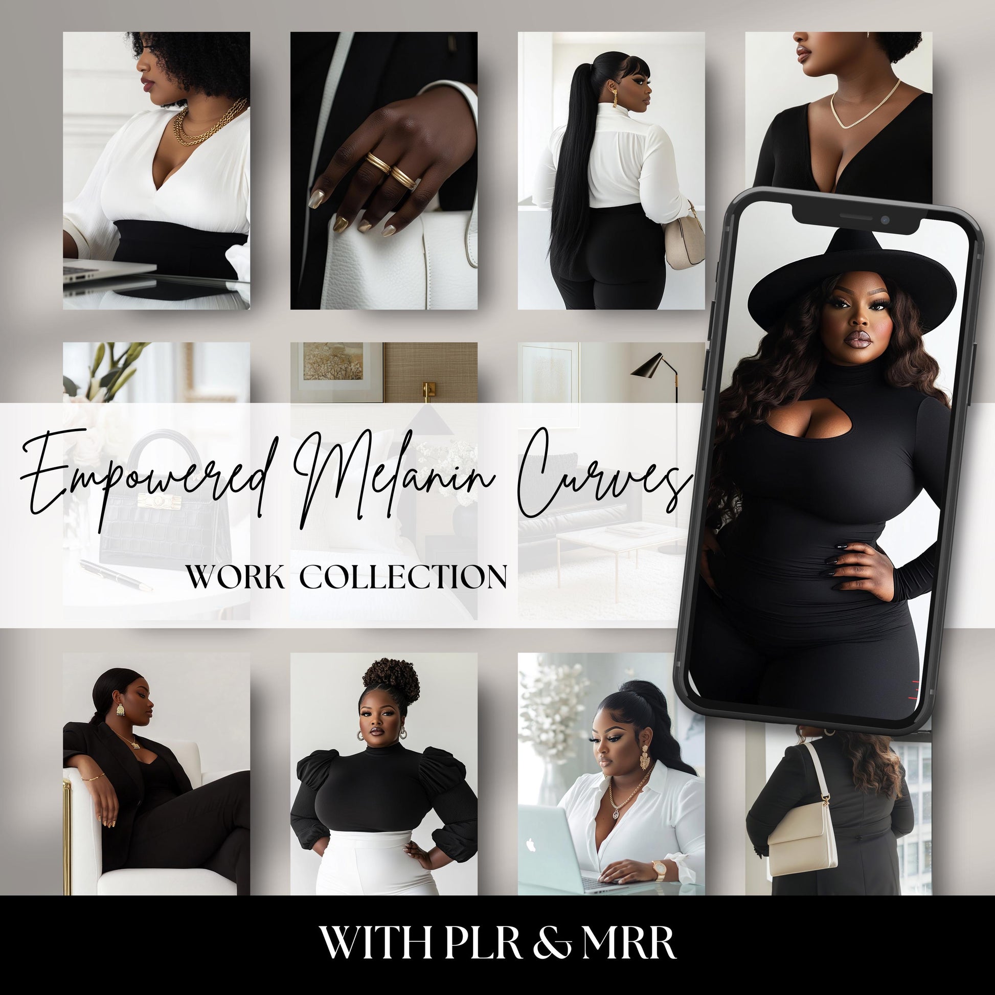 Empowered Melanin Curves: Plus‑size melanin-rich business women stock photos showcasing curvy professionals leading meetings, brainstorming, networking, and celebrating confidence—high‑resolution diversity images for websites, social media, blogs, and marketing.