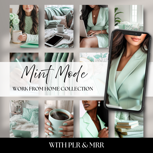 Mint Mode – 45 Mint Work from Home Stock Photos for Bloggers, Coaches & Content Creators | Feminine Flat Lay & Office Aesthetic Bundle