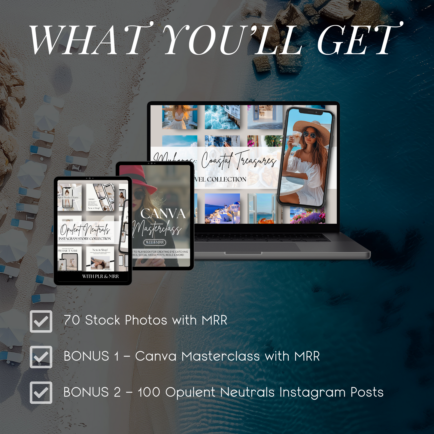 Mykonos Coastal Treasures: 70 Stunning Stock Photos to Elevate Travel Blogs, Social Content & Dreamy Brand Aesthetics
