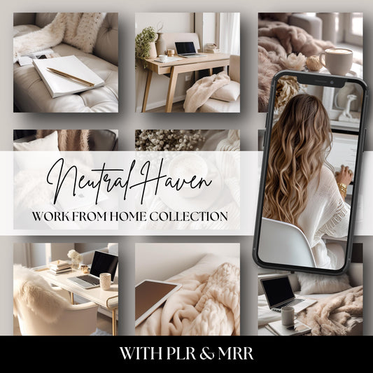 Neutral Haven Stock Photo Collection – 45 high-resolution beige work-from-home images perfect for digital creators, bloggers, and entrepreneurs. Create a calm, professional aesthetic with elegant neutral tones. Master resell rights included.