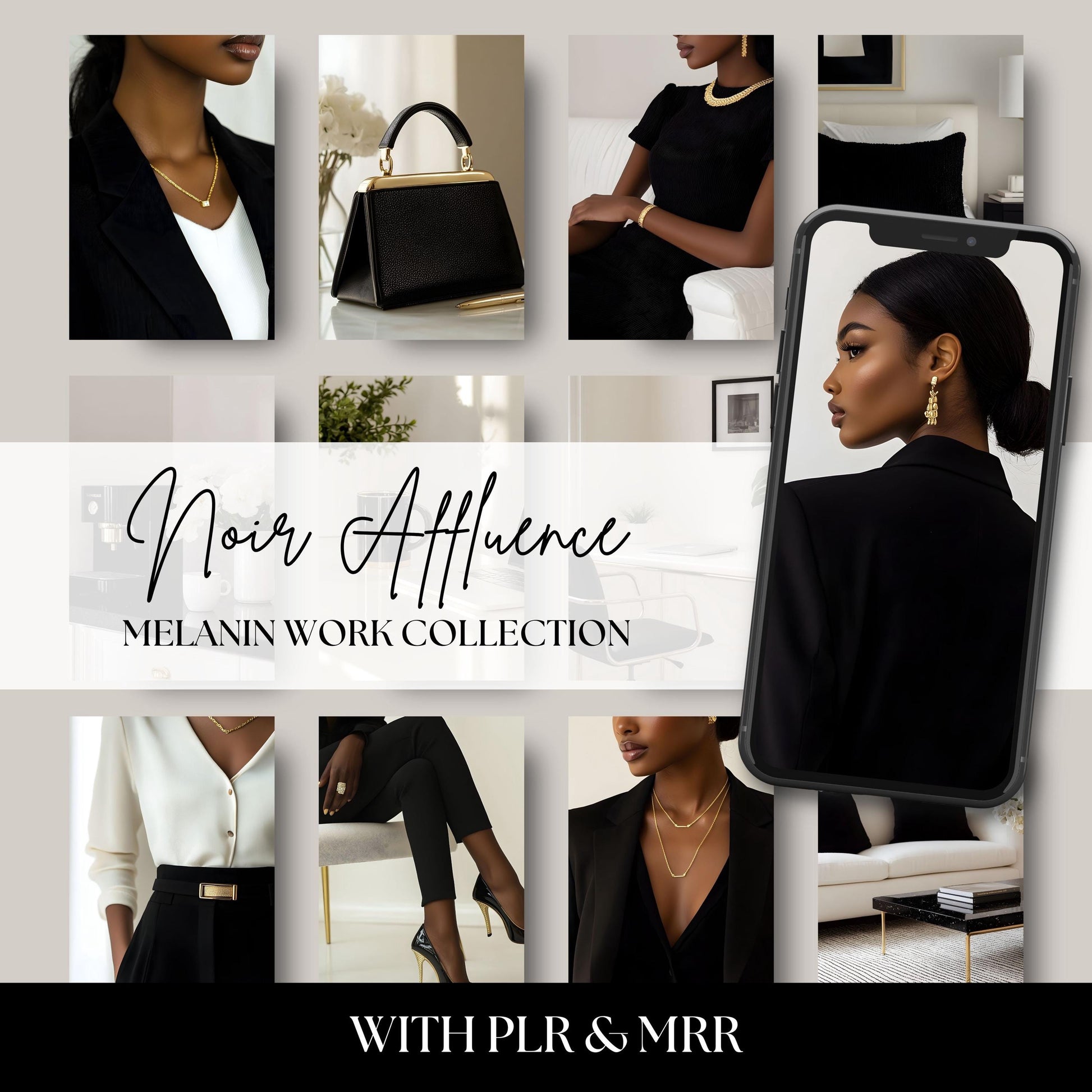 High-end melanin stock photos with a striking black and white color scheme, showcasing luxurious Black beauty and lifestyle. Perfect for branding, blogs, and social media content that highlights elegance, diversity, and sophistication in every frame.