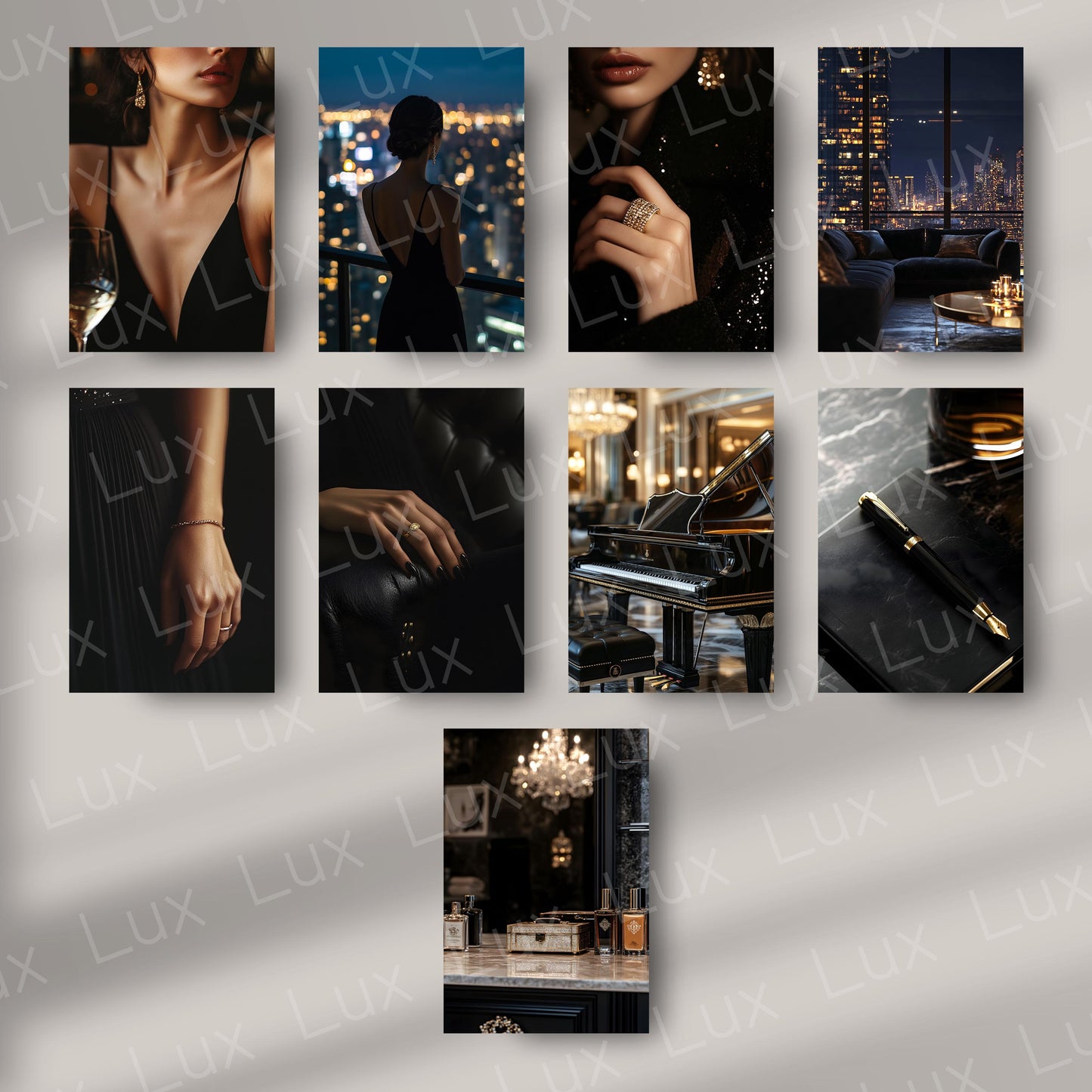 Obsidian Prestige: 45 High-End Lifestyle Stock Photo Collection for Modern, Moody, Luxury Brands