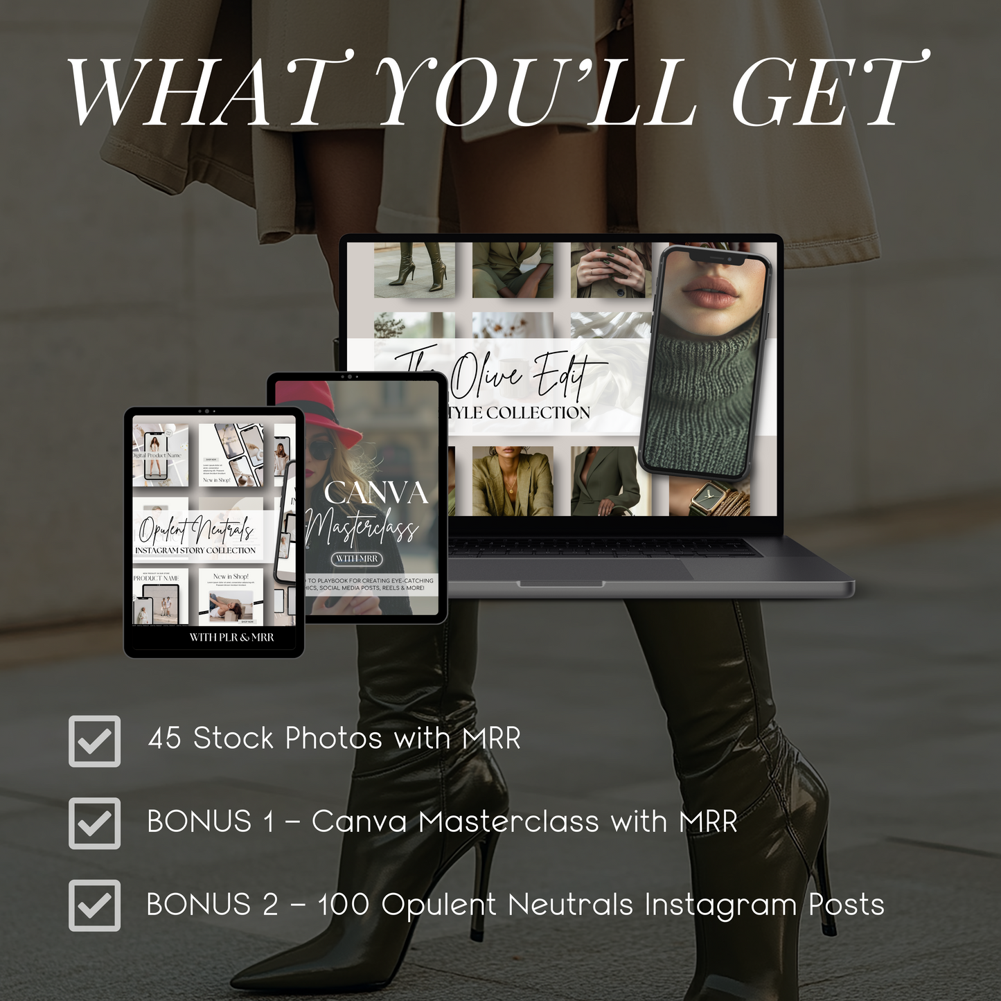 Olive Edit Stock Photo Bundle – 45 Serene & Sophisticated Lifestyle Images for Elevated Content Creation