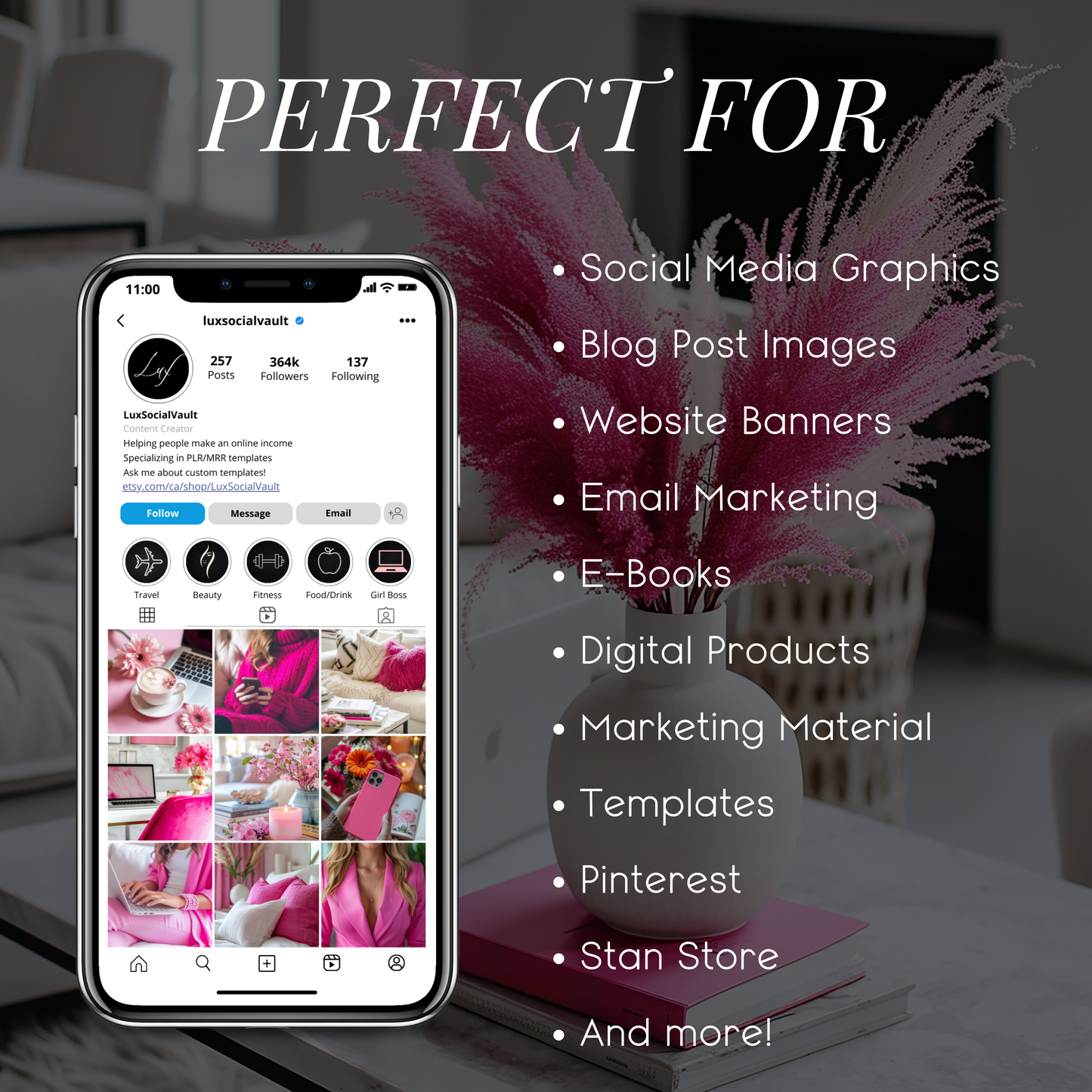 Pink Paradise: 70 Hot Pink Stock Photo Collection for Boss Women, Bold Brands & Chic Content Creation