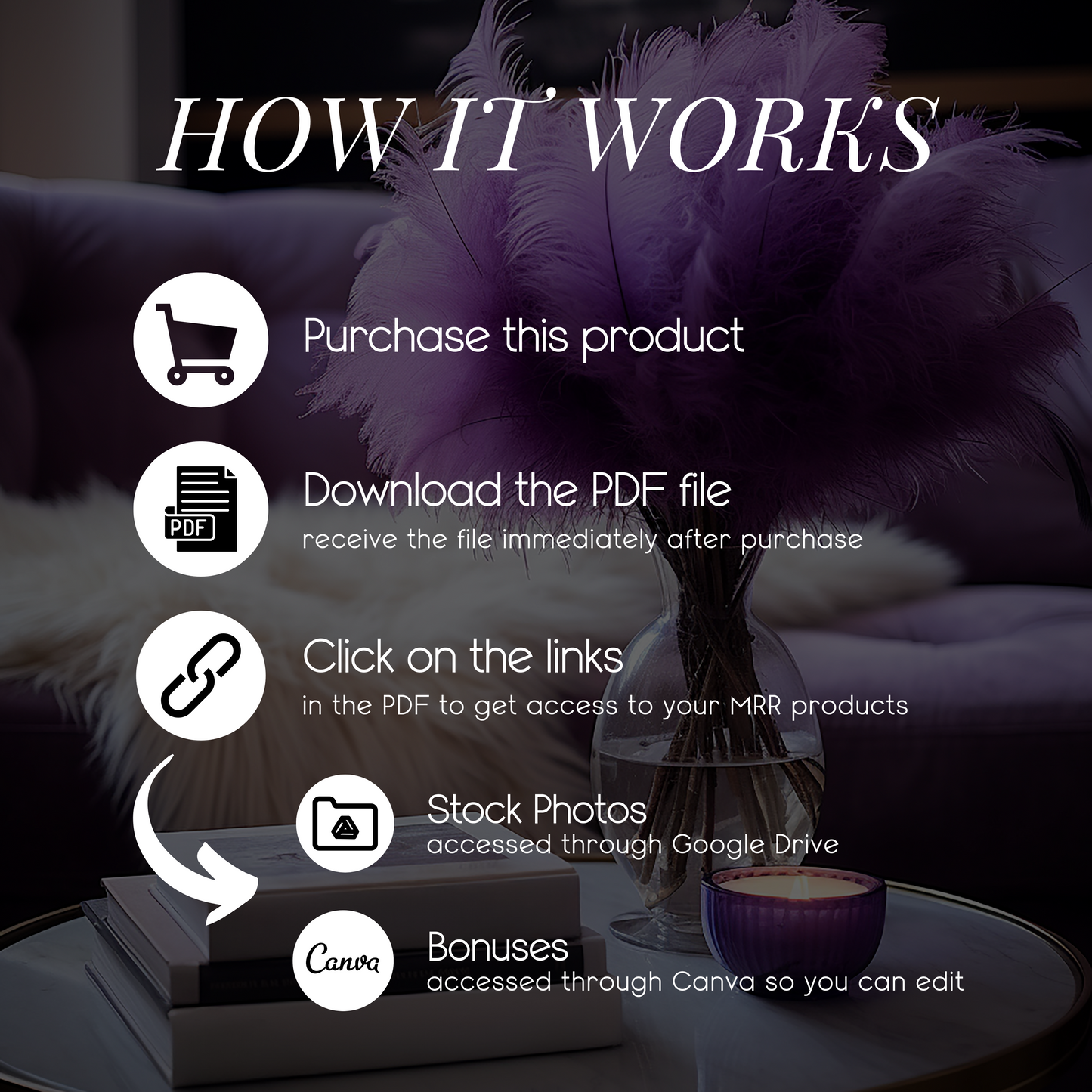 Purple Prestige: 45 Feminine WFH Stock Photos in Rich Purple & Gold for Sophisticated Creators