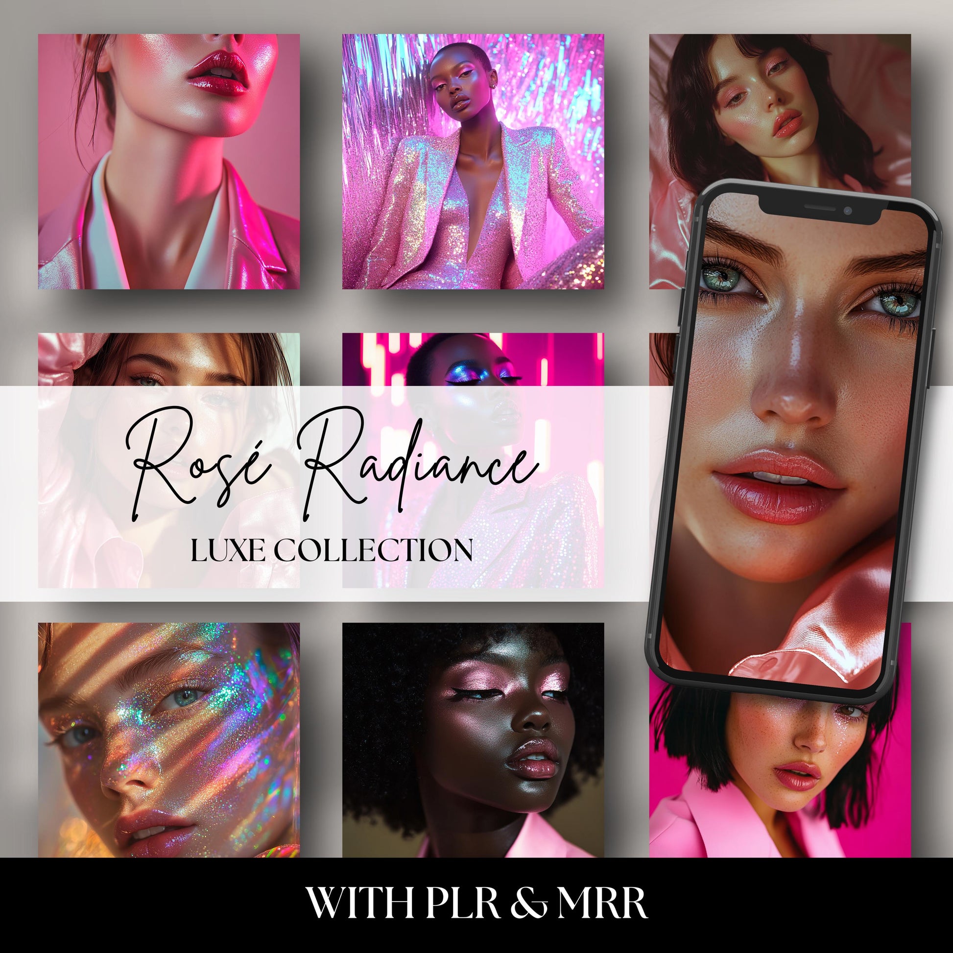 Elevate your brand with the Rose Radiance Luxe Collection – a dreamy bundle of 45 high-resolution lifestyle stock photos featuring pink silk textures, icy pink makeup, and a soft glam aesthetic. Perfect for influencers, beauty bloggers, and feminine brands looking to create cohesive, luxurious content.