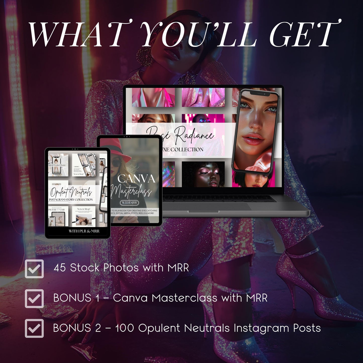 Rosé Radiance: 45 Luxe Stock Photos for Bold Feminine Brands That Want to Glow with Glamour & Confidence