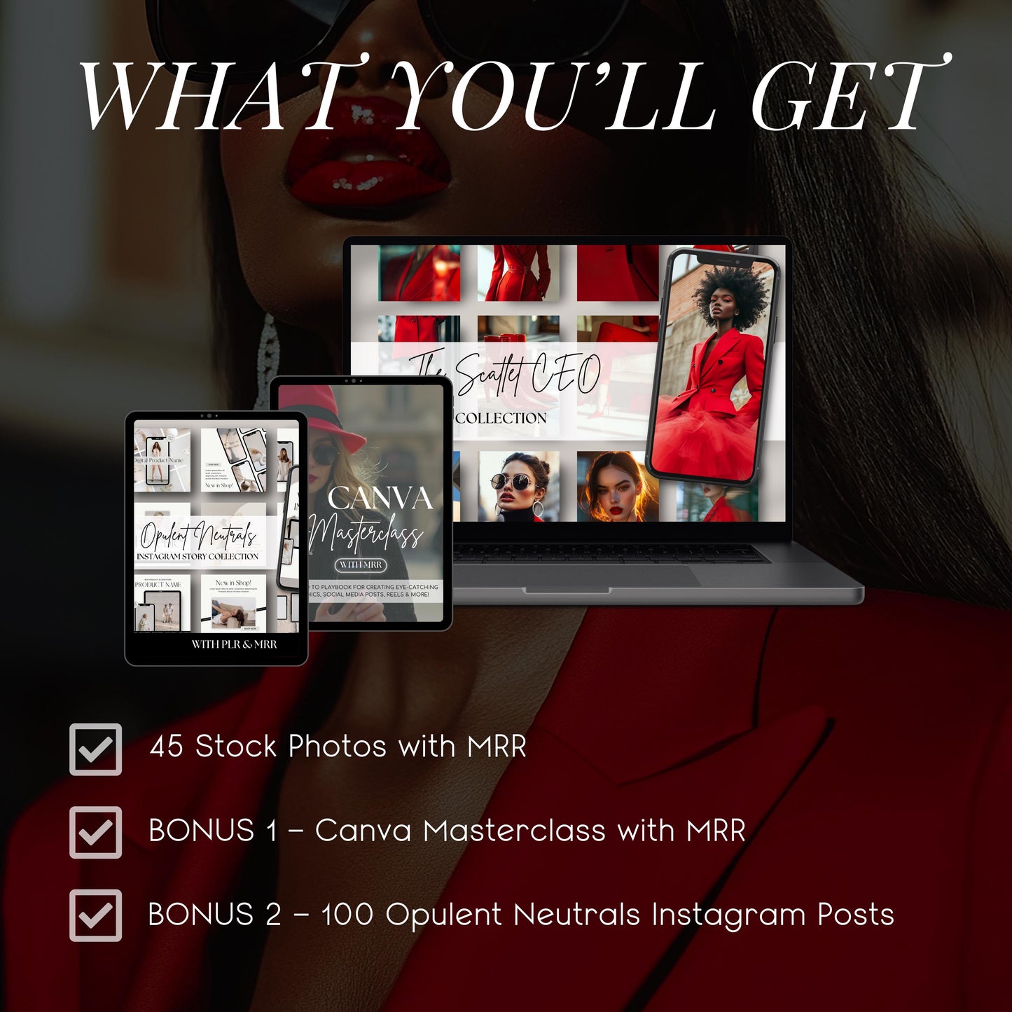 The Scarlet CEO: Editorial Stock Photos for Women Who Own the Room – 45 Red Suit Images for Luxe Branding